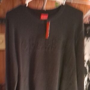 Guess Black Embossed Logo Crewneck Sweatshirt